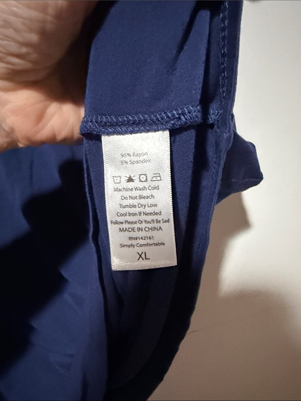 LuLaRoe REMI Navy V-Neck Tulip Sleeve Top - Picture 3 of 6
